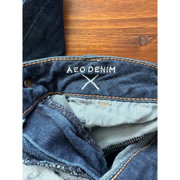 American Eagle Jeans Super Super Stretch Skinny Size 6 long /31 Dark Blue Wash - Picture 9 of 11